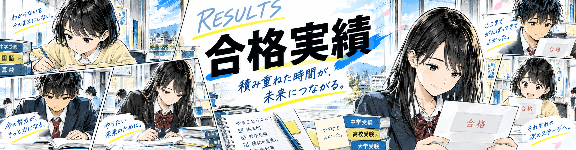 明光義塾 合格実績。積み重ねた時間が、未来につながる。
