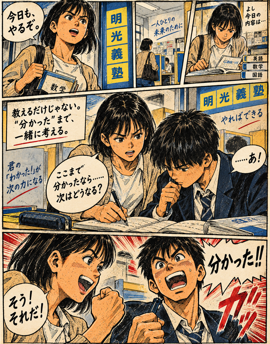 講師と生徒が授業で対話する漫画